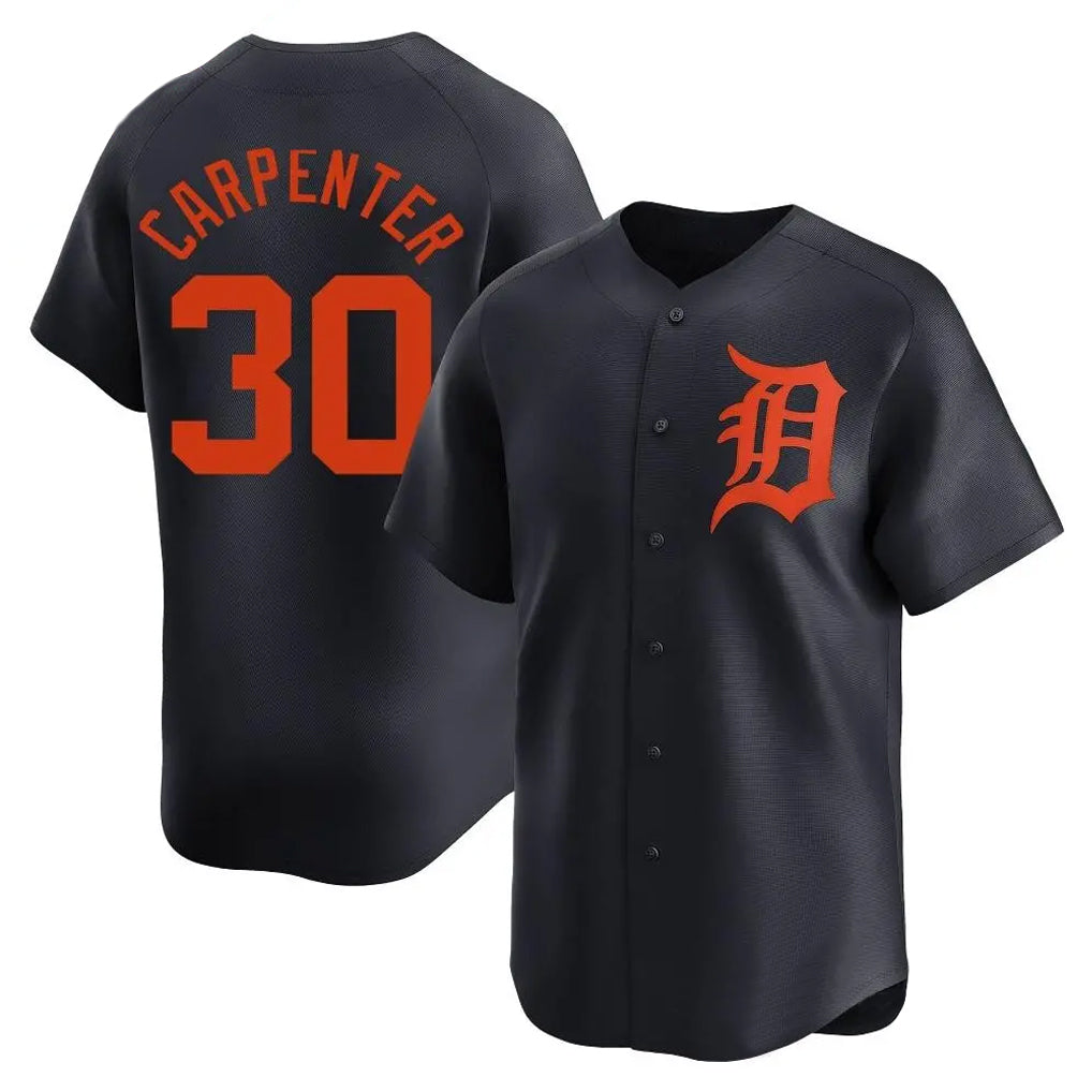 D.Tigers #30 Kerry Carpenter Player Navy Home Limited Qdoa Stitched Jerseys