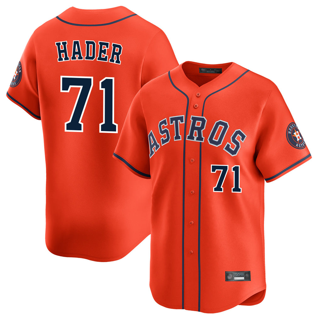 H.Astros #71 Josh Hader Player Orange Home Limited Qdoa Stitched Jerseys