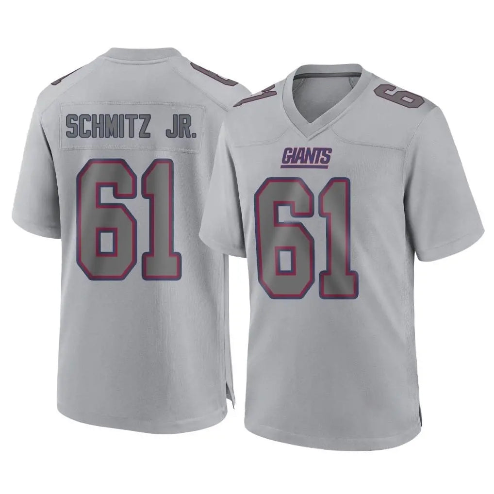 NY.Giants #61 John Michael Schmitz Jr. Player Gray Atmosphere Fashion Limited Game Qdoa Stitched Jerseys