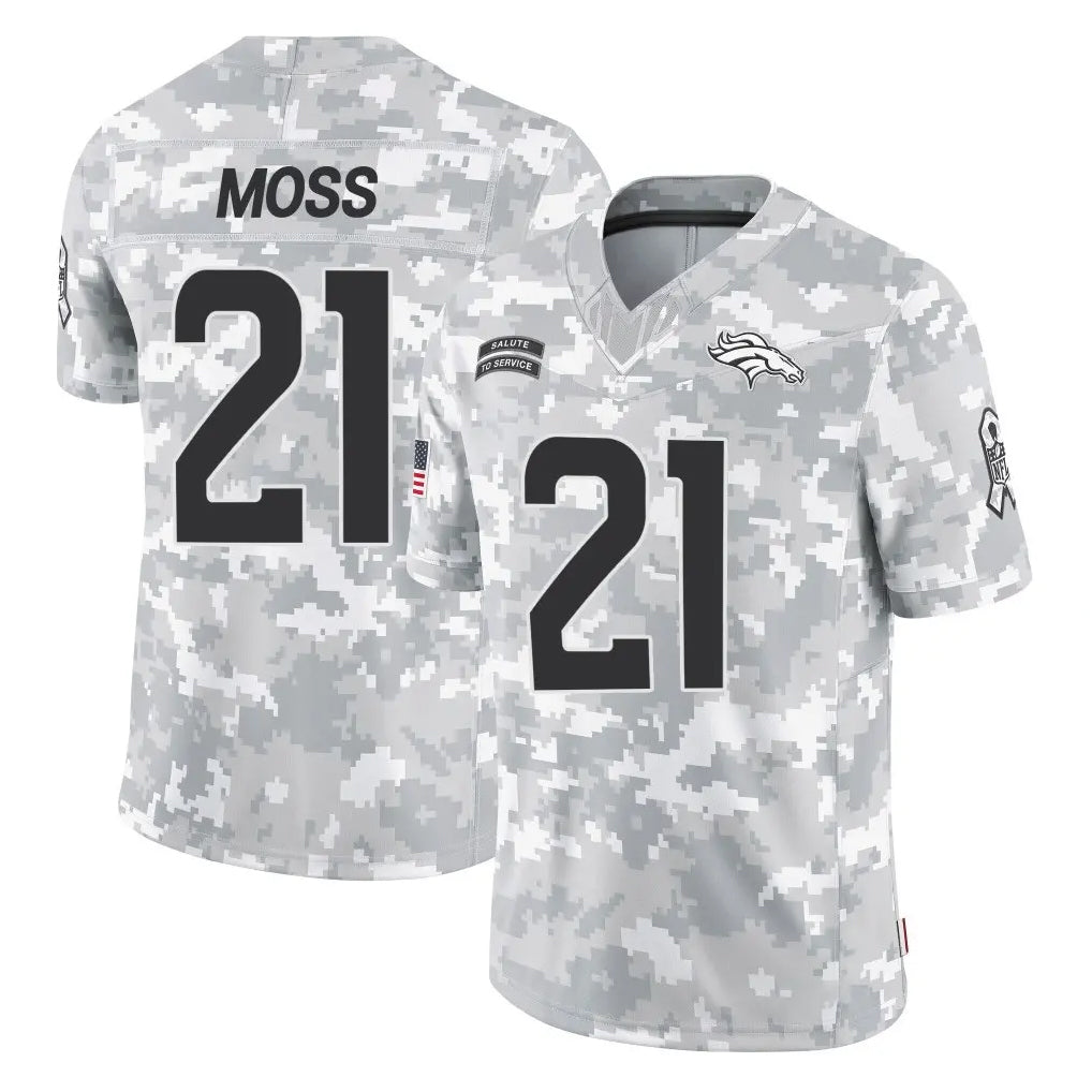 D.Broncos #21 Riley Moss Player Arctic Camo Salute To Service Limited Qdoa Stitched Jerseys