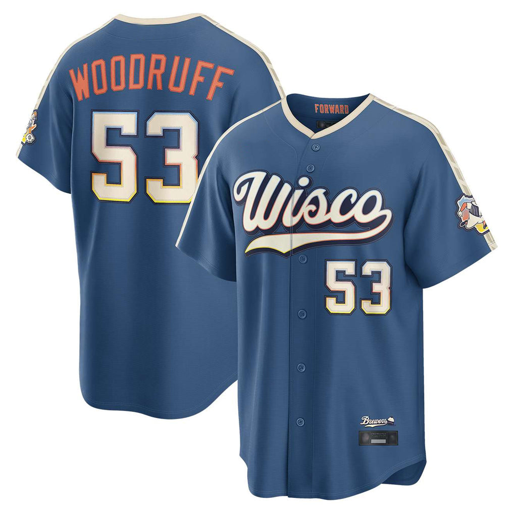 M.Brewers #53 Brandon Woodruff Player Blue 2026 City Connect Home Game Qdoa Stitched Jerseys