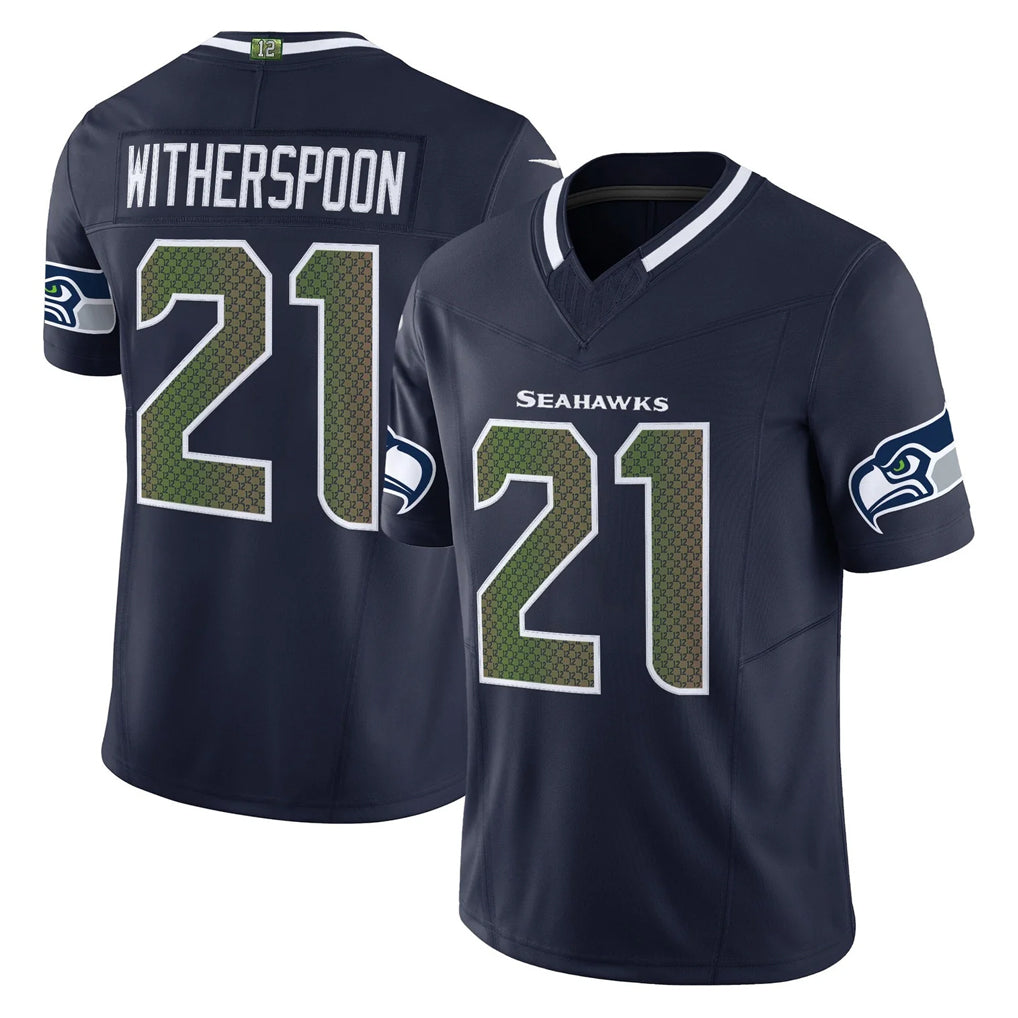 S.Seahawks #21 Devon Witherspoon Player Navy Rivalries Vapor Limited Home Game Qdoa Stitched Jerseys