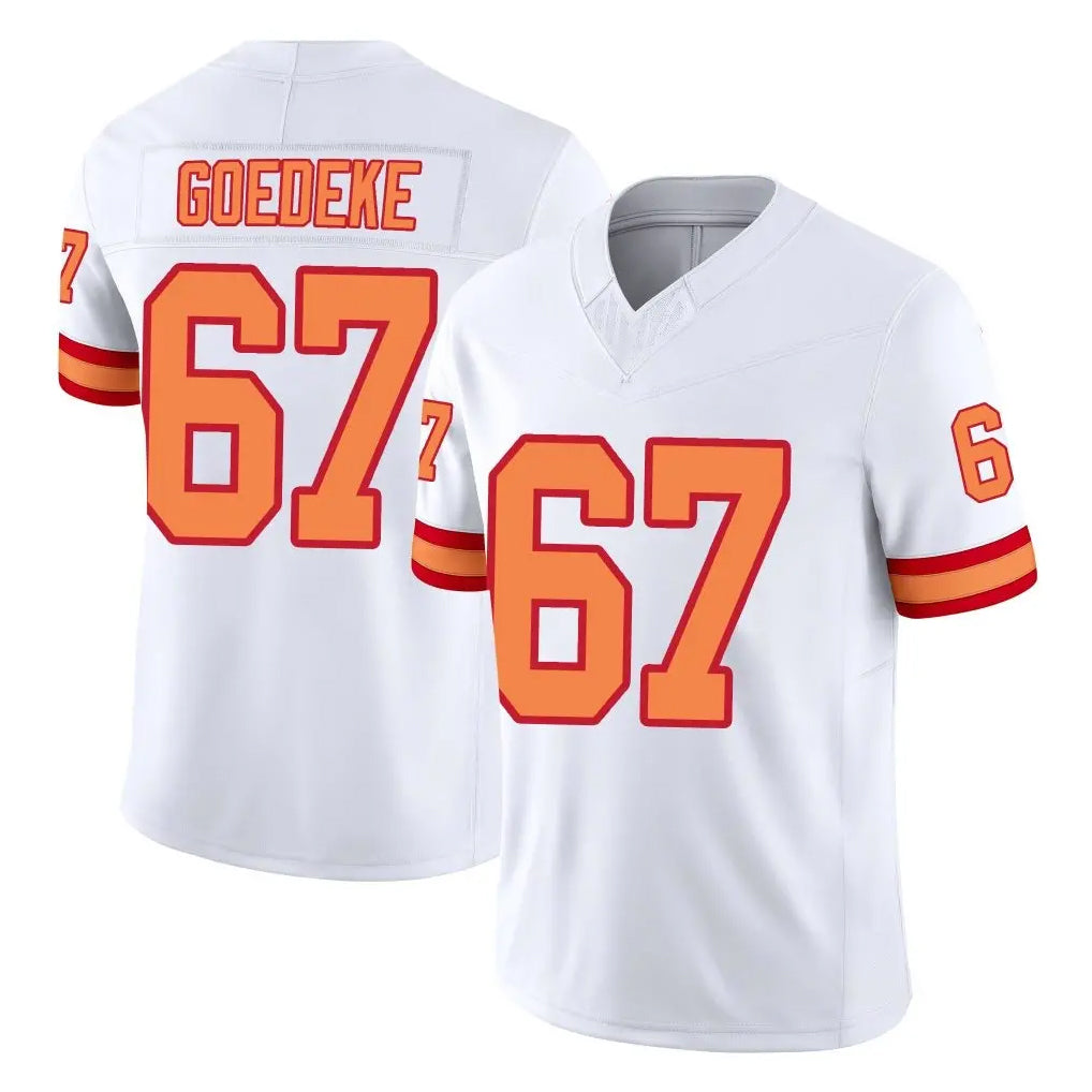 TB.Buccaneers #67 Luke Goedeke Player White Limited '76 Vapor F.U.S.E. Home Game Qdoa Stitched Jerseys