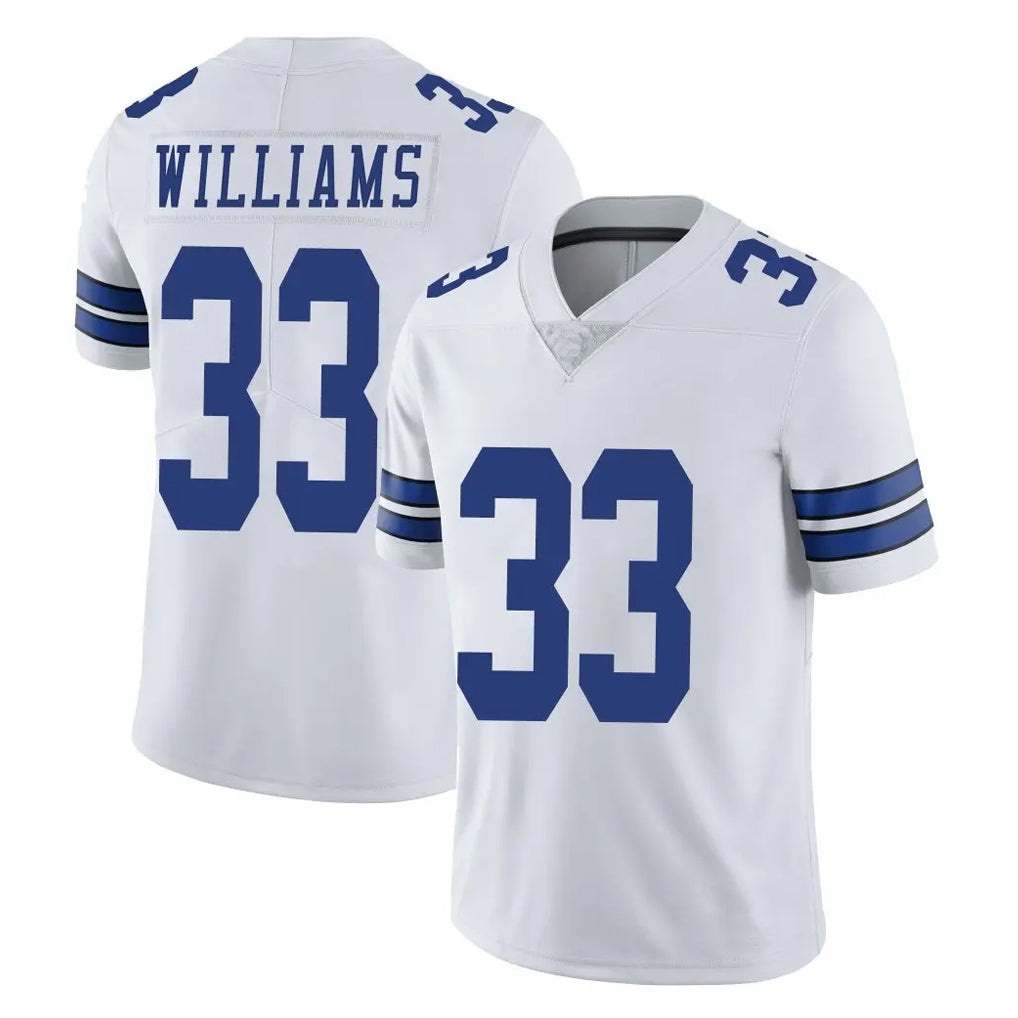 D.Cowboys #33 Javonte Williams Player White Vapor Untouchable Limited Home Game Qdoa Stitched Jerseys