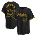 A.Braves #23 Michael Harris II Player Black Snake Skin City Home Game Qdoa Stitched Jerseys