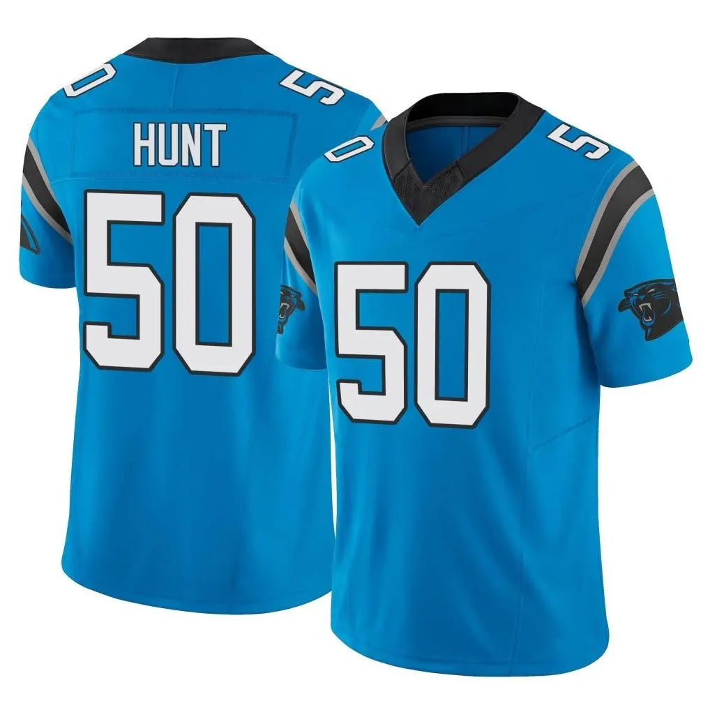 C.Panthers #50 Robert Hunt Player Blue Vapor F.U.S.E. Limited Home Game Qdoa Stitched Jerseys
