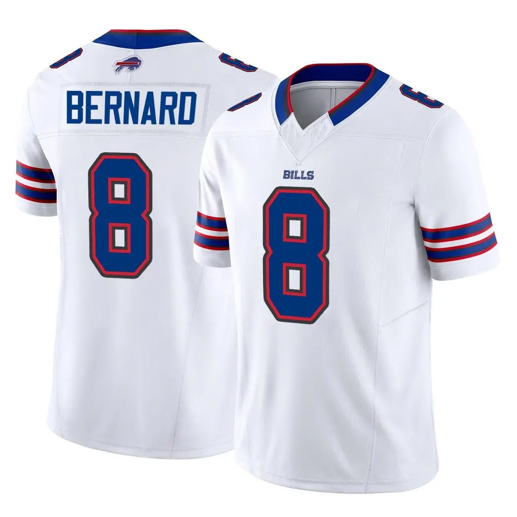 B.Bills #8 Terrel Bernard Player White Vapor F.U.S.E. Jersey Limited Home Game Qdoa Stitched Jerseys