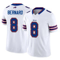 B.Bills #8 Terrel Bernard Player White Vapor F.U.S.E. Jersey Limited Home Game Qdoa Stitched Jerseys