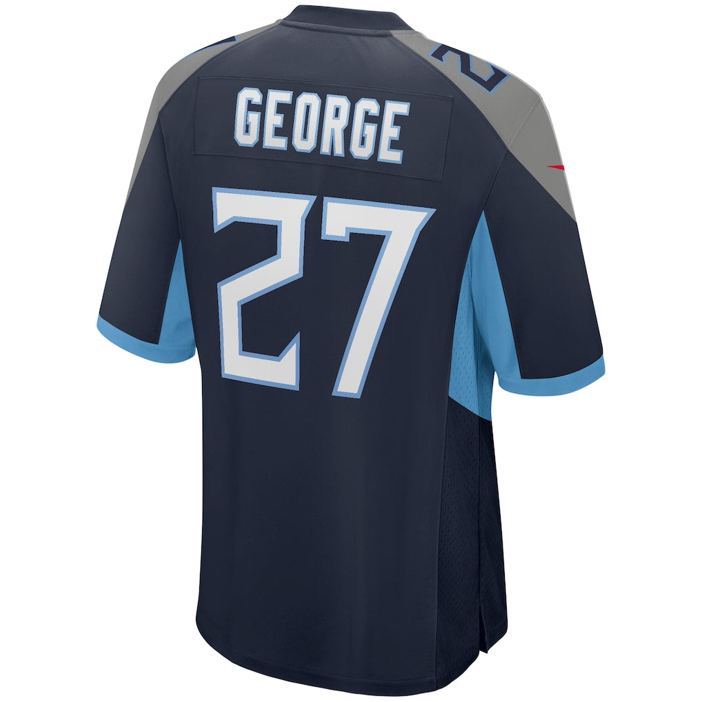 Qdoa T.Titans #27 Eddie George Navy Game Retired Player Jersey