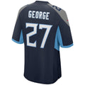 Qdoa T.Titans #27 Eddie George Navy Game Retired Player Jersey