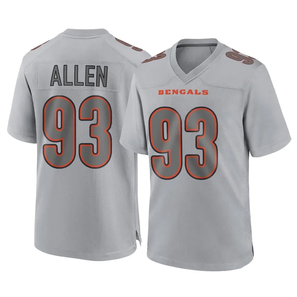 C.Bengals #93 Jonathan Allen Player Gray Atmosphere Fashion Game Qdoa Stitched Jerseys