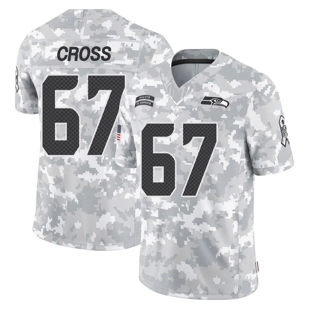 S.Seahawks #67 Charles Cross Player Arctic Camo Limited Salute To Service Home Game Qdoa Stitched Jerseys