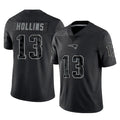 NE.Patriots #13 Mack Hollins Player Black Reflective LImited Home Game Qdoa Stitched Jerseys