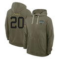 NY.Jets #20 Breece Hall Player Olive Salute to Service Pullover Hoodies Limited Qdoa Stitched Jerseys