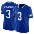 S.Seahawks #3 Nick Emmanwori Player Royal Limited Throwback Vapor F.U.S.E. Home Game Qdoa Stitched Jerseys