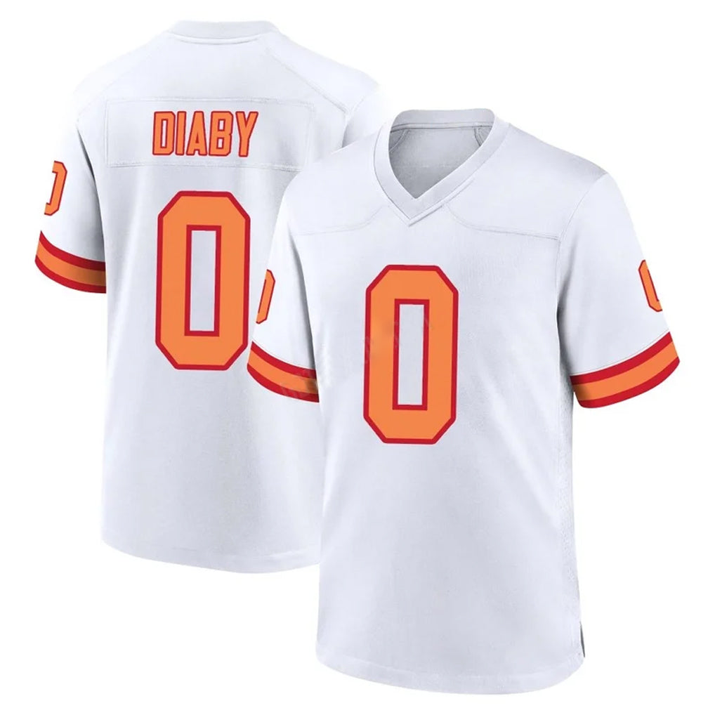 TB.Buccaneers #0 Yaya Diaby Player White '76 Home Game Qdoa Stitched Jerseys