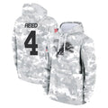 D.Lions #4 D.J. Reed Player Arctic Camo Salute to Service Hoodies Limited Game Qdoa Stitched Jerseys