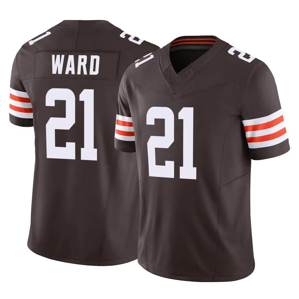 C.Browns #21 Denzel Ward Player Brown Vapor F.U.S.E. Limited Home Game Qdoa Stitched Jerseys