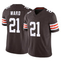 C.Browns #21 Denzel Ward Player Brown Vapor F.U.S.E. Limited Home Game Qdoa Stitched Jerseys