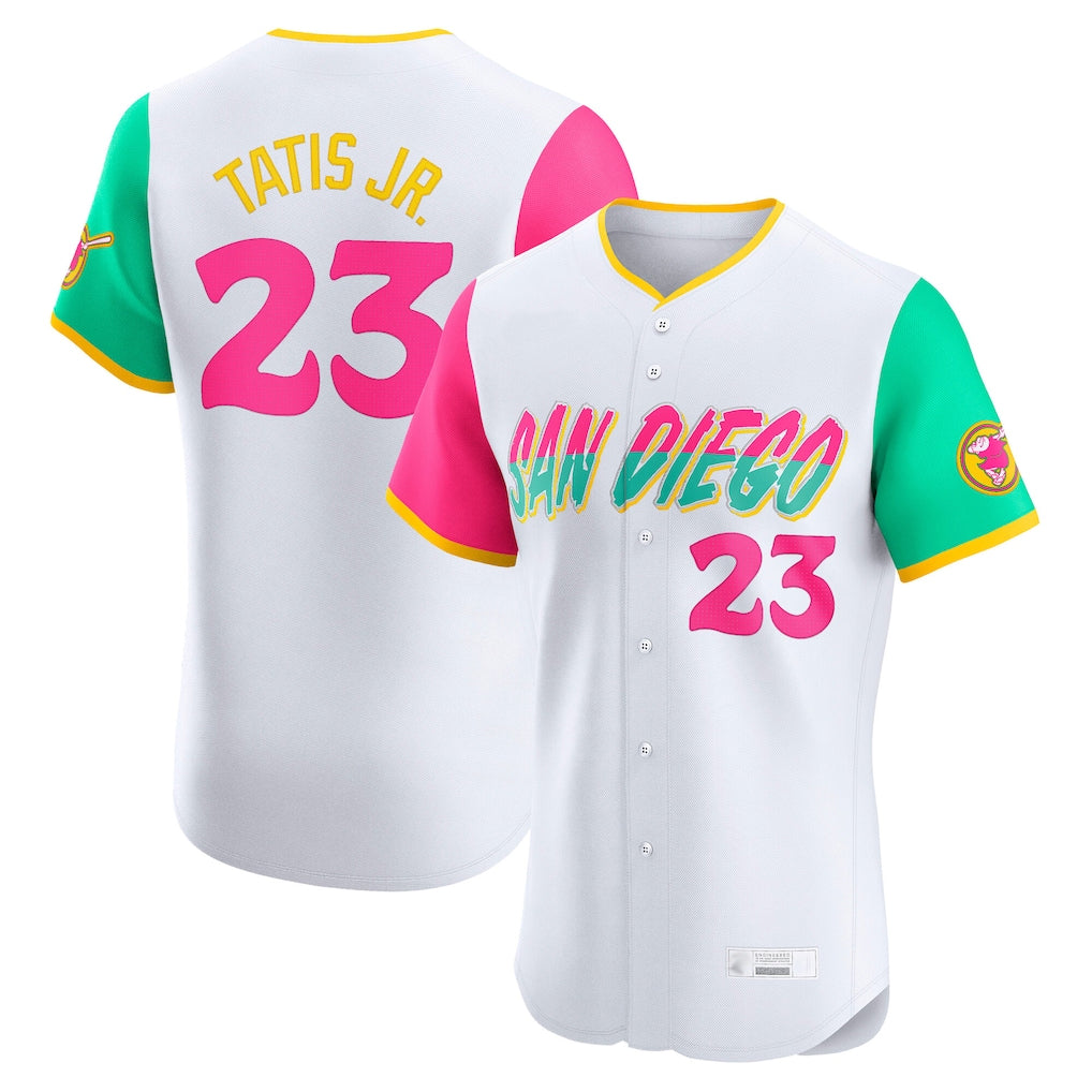 S.Diego Padres #23 Fernando Tatis Jr Player White City Connect Home Limited Elite Qdoa Stitched Jerseys