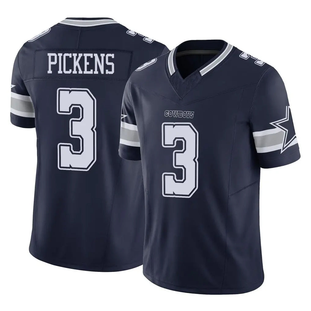 D.Cowboys #3 George Pickens Player Navy Limited Vapor F.U.S.E. Home Game Qdoa Stitched Jerseys
