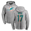 M.Dolphins #17 Trey Moore Player Gray LOGO Pullover Hoodies Limited Qdoa Stitched Jerseys