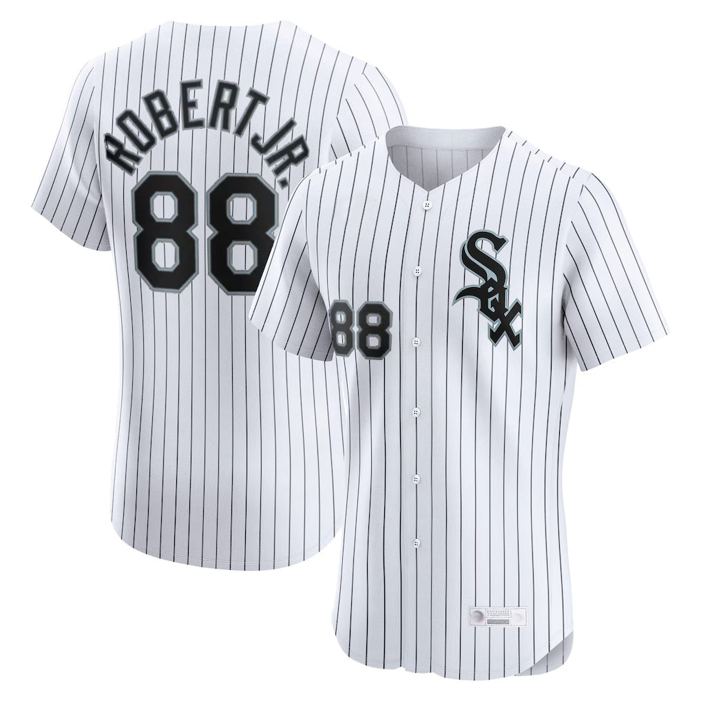 C.White Sox #88 Luis Robert Jr Player White Stripe Limited Elite Home Qdoa Stitched Jerseys