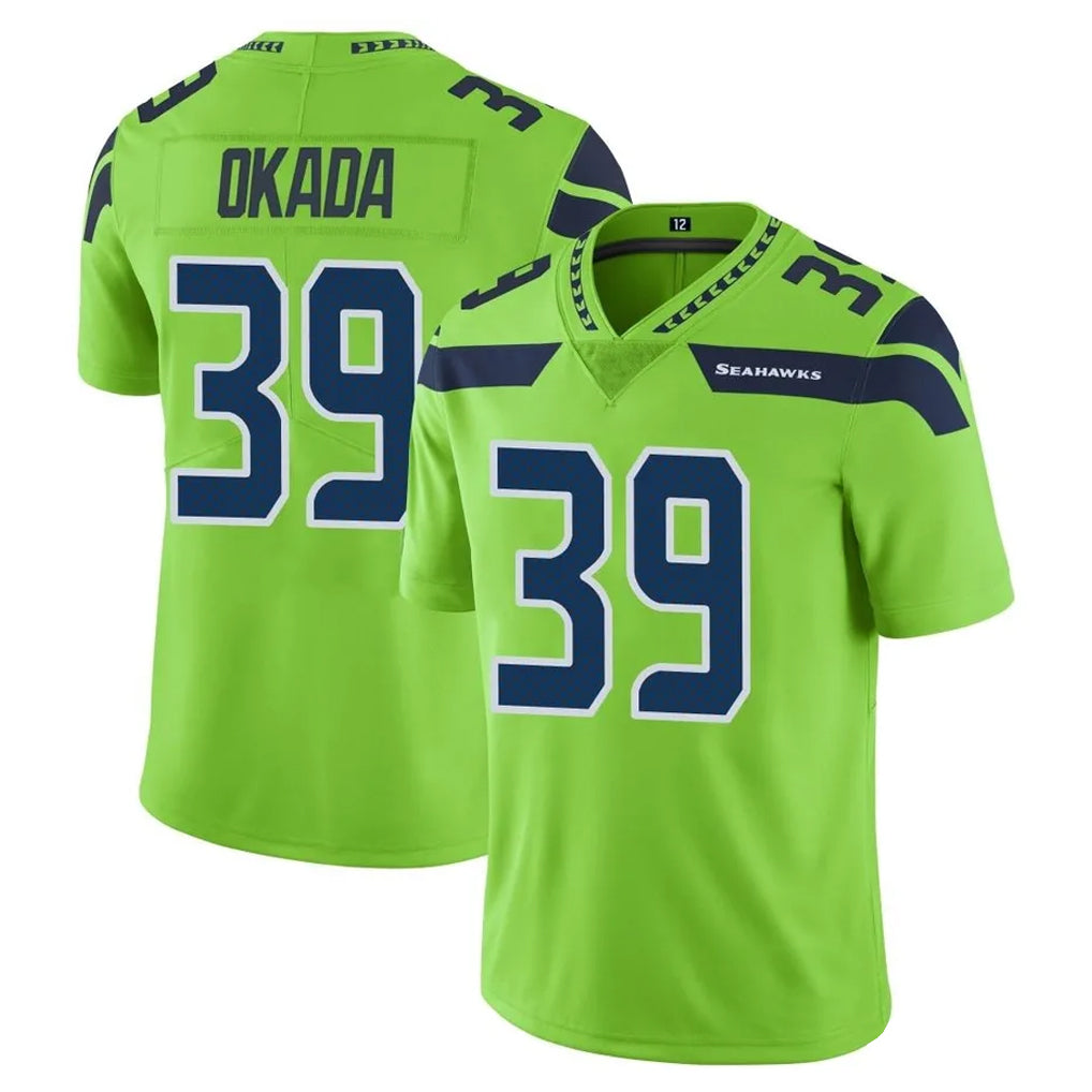 S.Seahawks #39 Ty Okada Player Green Limited Color Rush Home Game Qdoa Stitched Jerseys