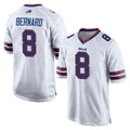 B.Bills #8 Terrel Bernard Player White Home Game Qdoa Stitched Jerseys