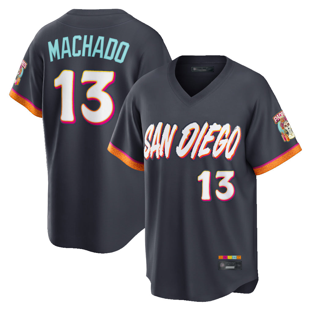 S.Diego Padres #13 Manny Machado Player Obsidian 2026 City Connect Home Game T-shirt Qdoa Stitched Jerseys