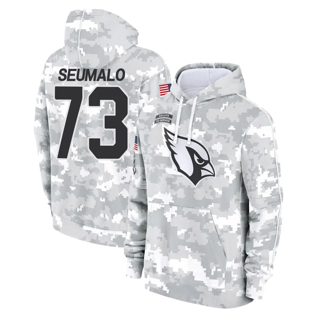 A.Cardinals #73 Isaac Seumalo Player Arctic Camo Limited Salute to Service Pullover Hoodies Game Qdoa Stitched Jerseys