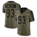 C.Bengals #93 Jonathan Allen Player Olive Salute to Service Game Qdoa Stitched Jerseys