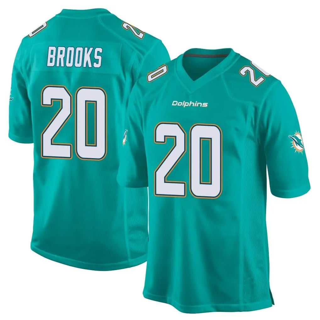 M.Dolphins #20 Jordyn Brooks Player Aqua Team Color Home Game Qdoa Stitched Jerseys