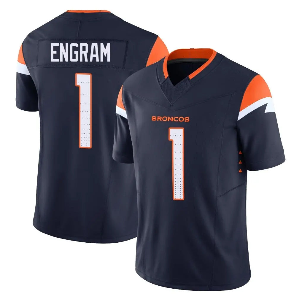 D.Broncos #1 Evan Engram Player Navy Limited Vapor F.U.S.E. Home Game Qdoa Stitched Jerseys