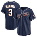 S.Diego Padres #3 Jackson Merrill Player Navy Cooperstown Collection Limited Home Qdoa Stitched Jerseys