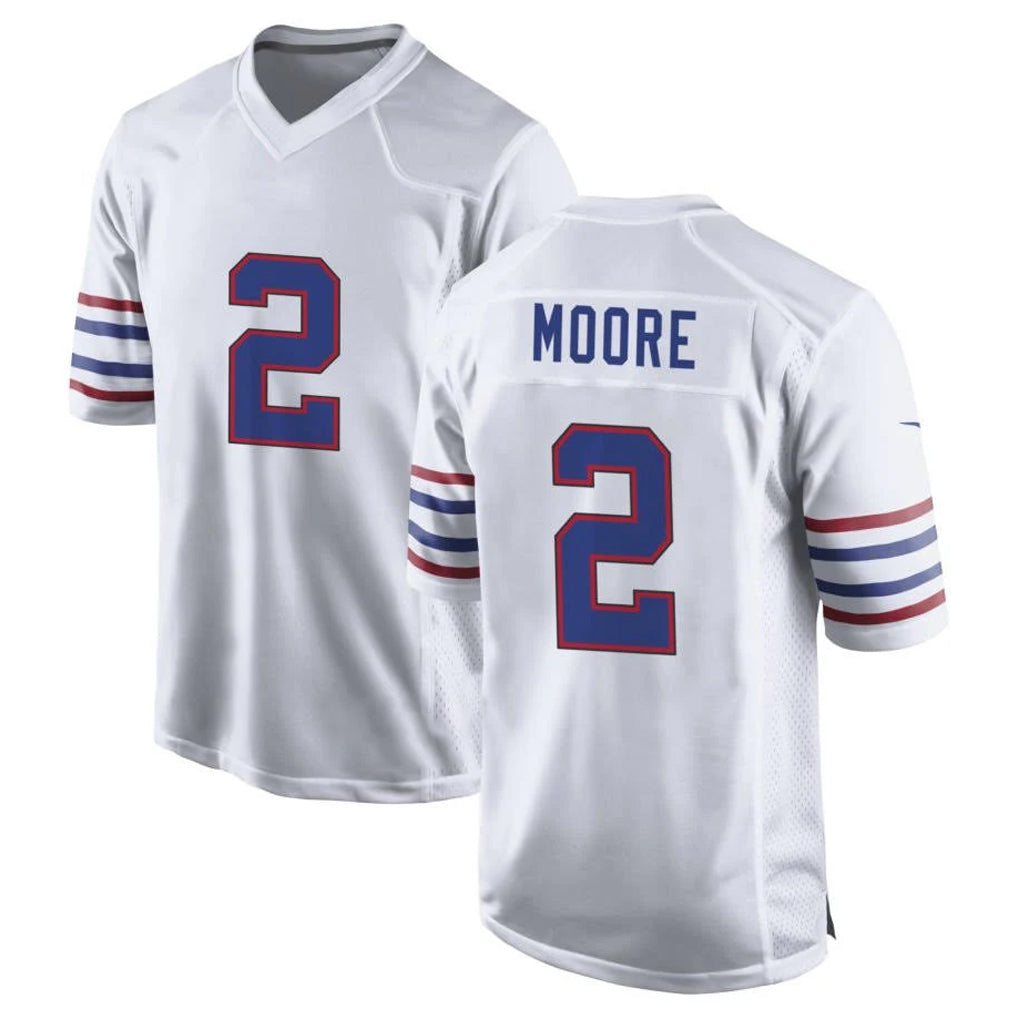B.Bills #2 DJ Moore Player White Alternate Game Qdoa Stitched Jerseys
