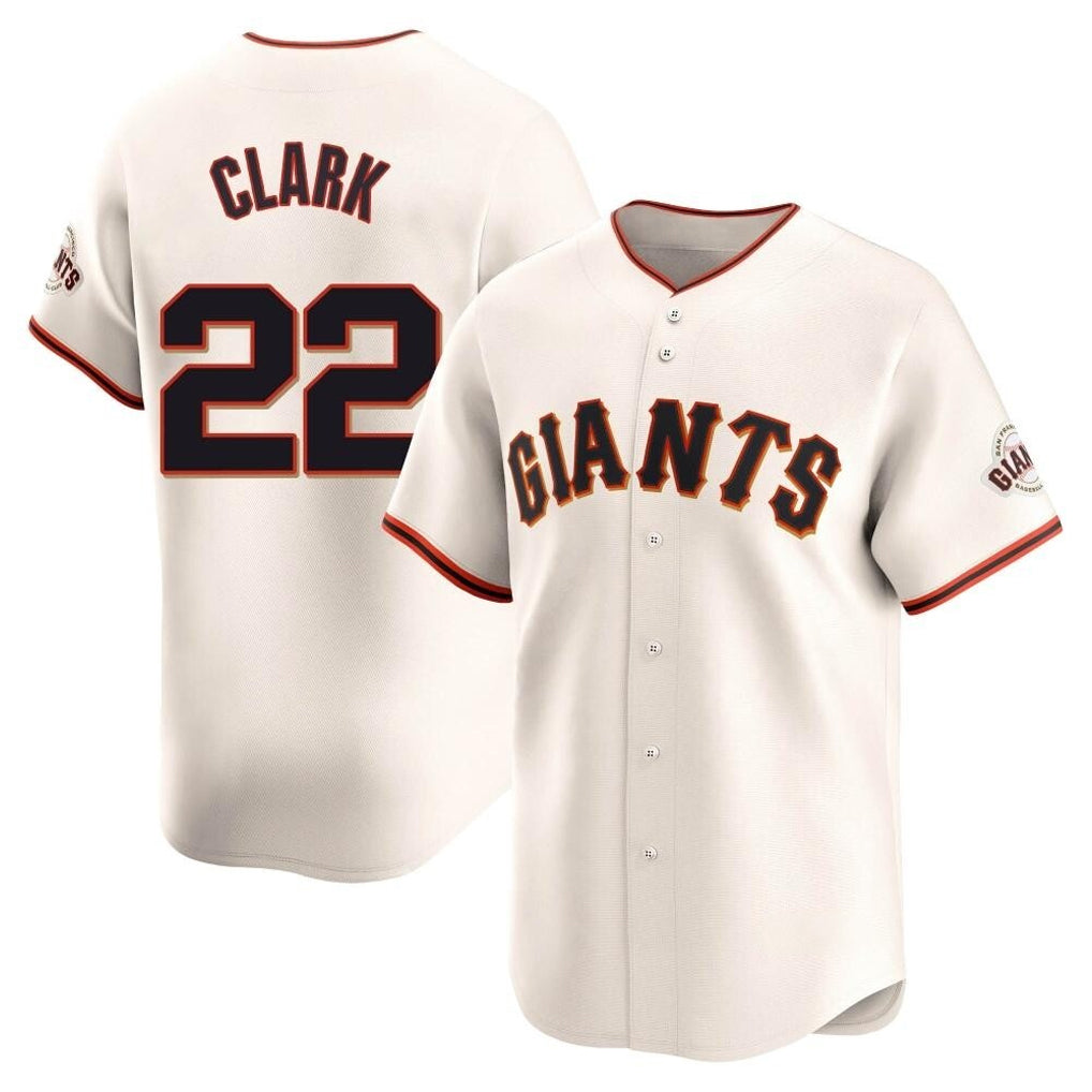 SF.Giants #22 Will Clark Player Cream Home Limited Qdoa Stitched Jerseys