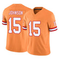 TB.Buccaneers #15 Tez Johnson Player Orange Limited Vapor F.U.S.E. Home Game Qdoa Stitched Jerseys
