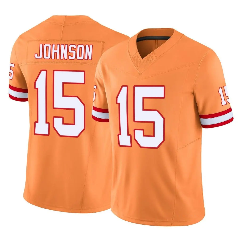 TB.Buccaneers #15 Tez Johnson Player Orange Limited Vapor F.U.S.E. Home Game Qdoa Stitched Jerseys