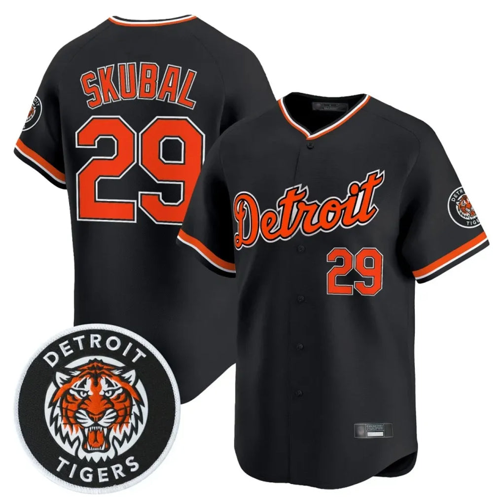 D.Tigers #29 Tarik Skubal Player Black Limited Home Qdoa Stitched Jerseys
