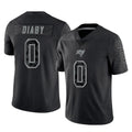 TB.Buccaneers #0 Yaya Diaby Player Black Reflective Limited Home Game Qdoa Stitched Jerseys