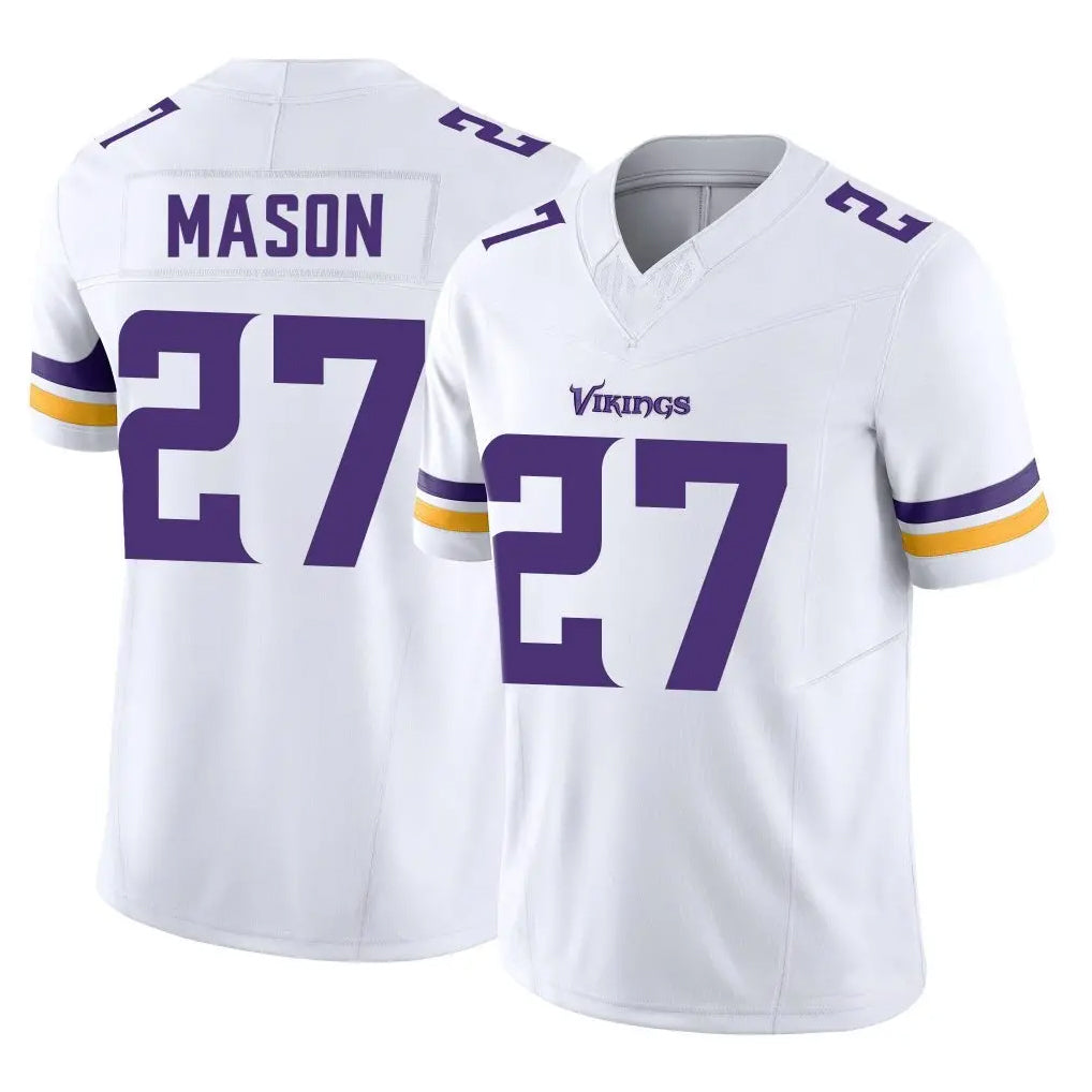M.Vikings #27 Jordan Mason Player White Limited Vapor F.U.S.E. Home Game Qdoa Stitched Jerseys