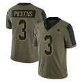 D.Cowboys #3 George Pickens Player Olive Salute to Service Limited Home Game Qdoa Stitched Jerseys