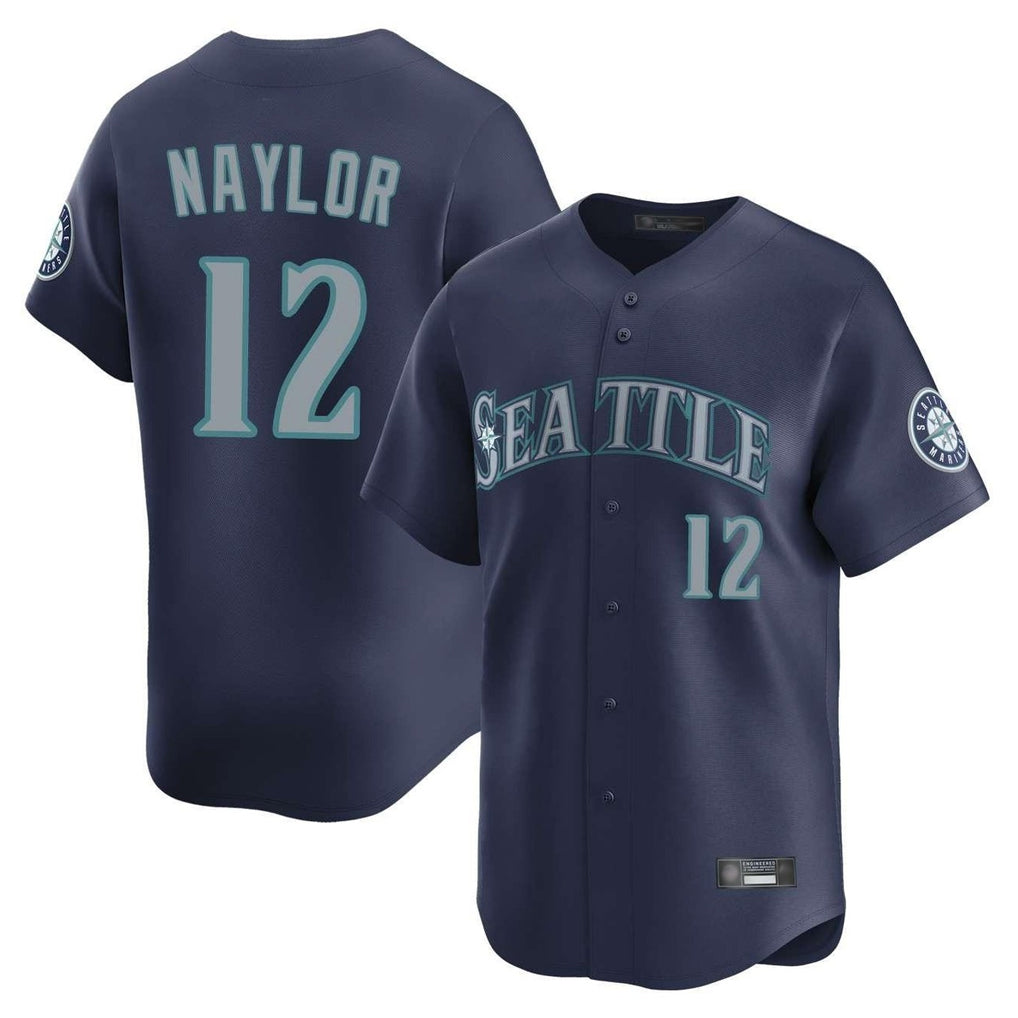 S.Mariners #12 Josh Naylor Player Navy Home Limited Qdoa Stitched Jerseys