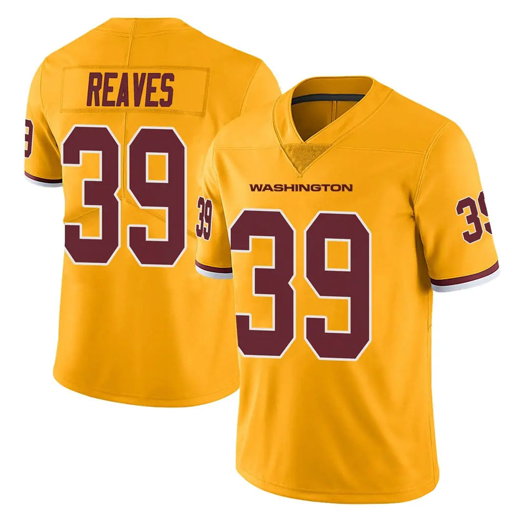 W.Commanders #39 Jeremy Reaves Player Gold Limited Color Rush Home Game Qdoa Stitched Jerseys