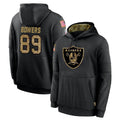 LV.Raiders #89 Brock Bowers Player Black Salute to Service Hoodies Limited Game Qdoa Stitched Jerseys
