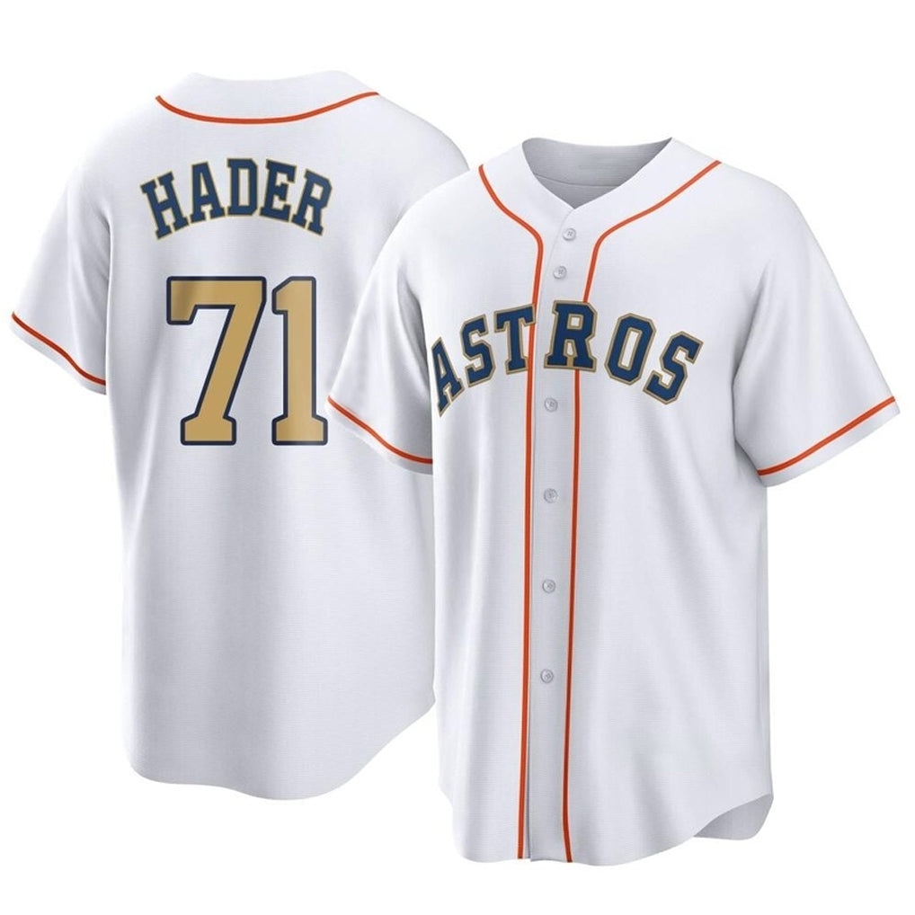 H.Astros #71 Josh Hader Player Gold Collection Game Home Qdoa Stitched Jerseys