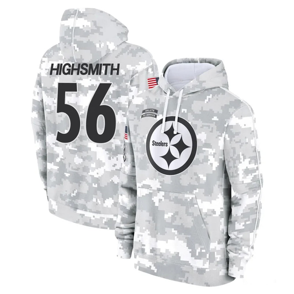 P.Steelers #56 Alex Highsmith Player Arctic Camo Limited Salute to Service Pullover Hoodies Game Qdoa Stitched Jerseys