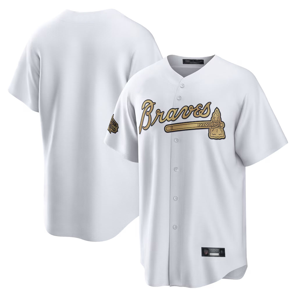A.Braves ## Braves Blank Player White-Gold All-Star Home Game Qdoa Stitched Jerseys