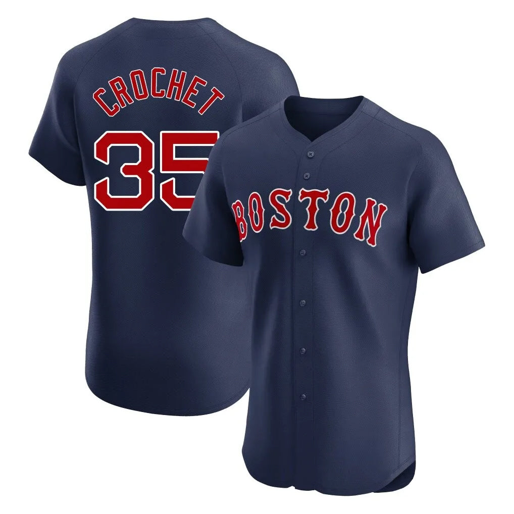 B.Red Sox #35 Garrett Crochet Player Navy Limited Elite Home Game Qdoa Stitched Jerseys